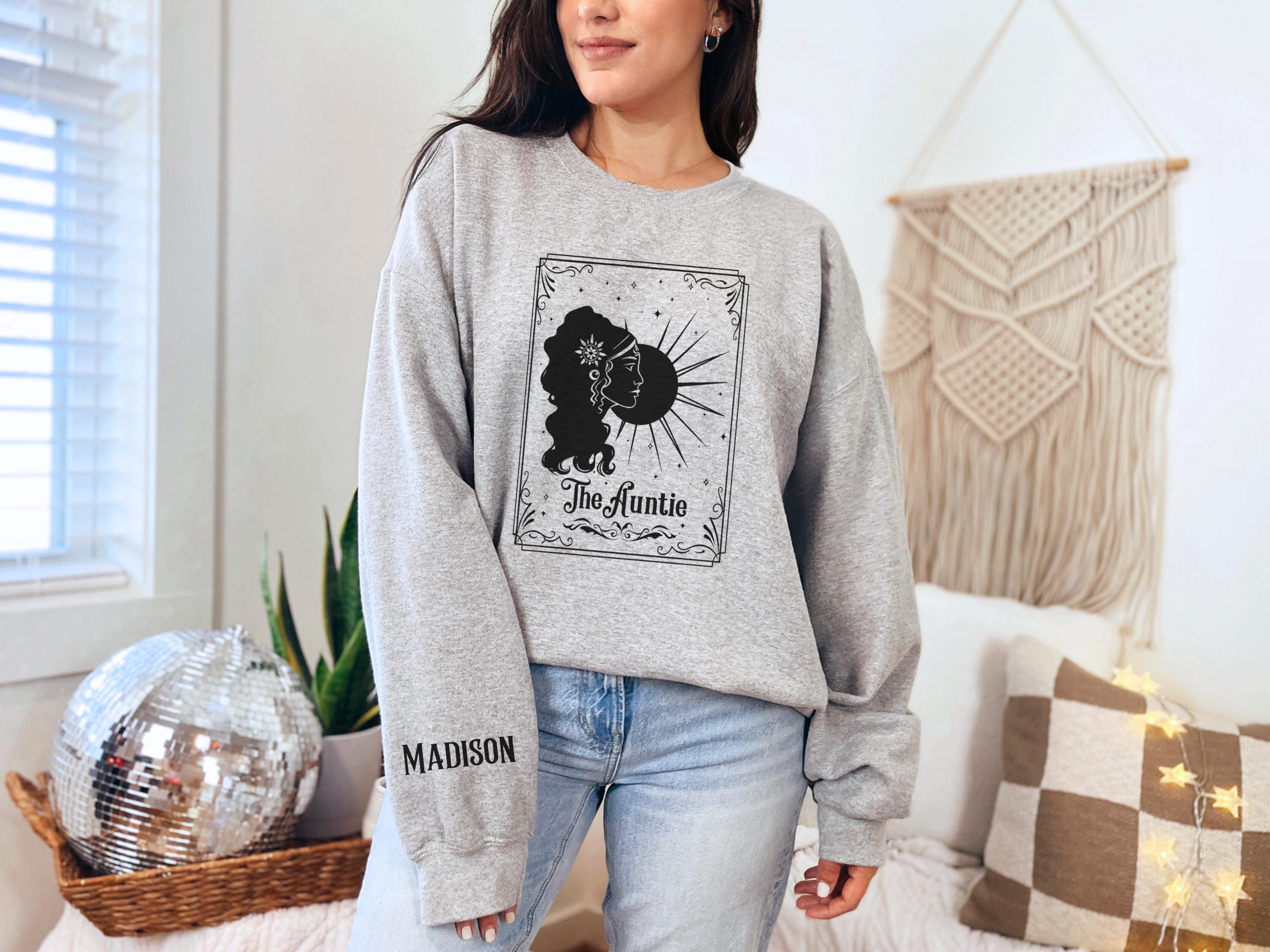 Celestial Aunt Moon Portrait Custom Sweatshirt - Image 2