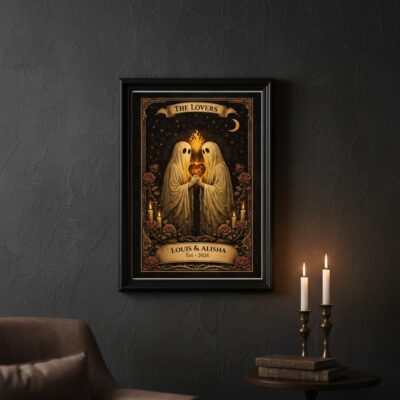 Gothic Ghost Lovers Romance Custom Tarot Wall Art