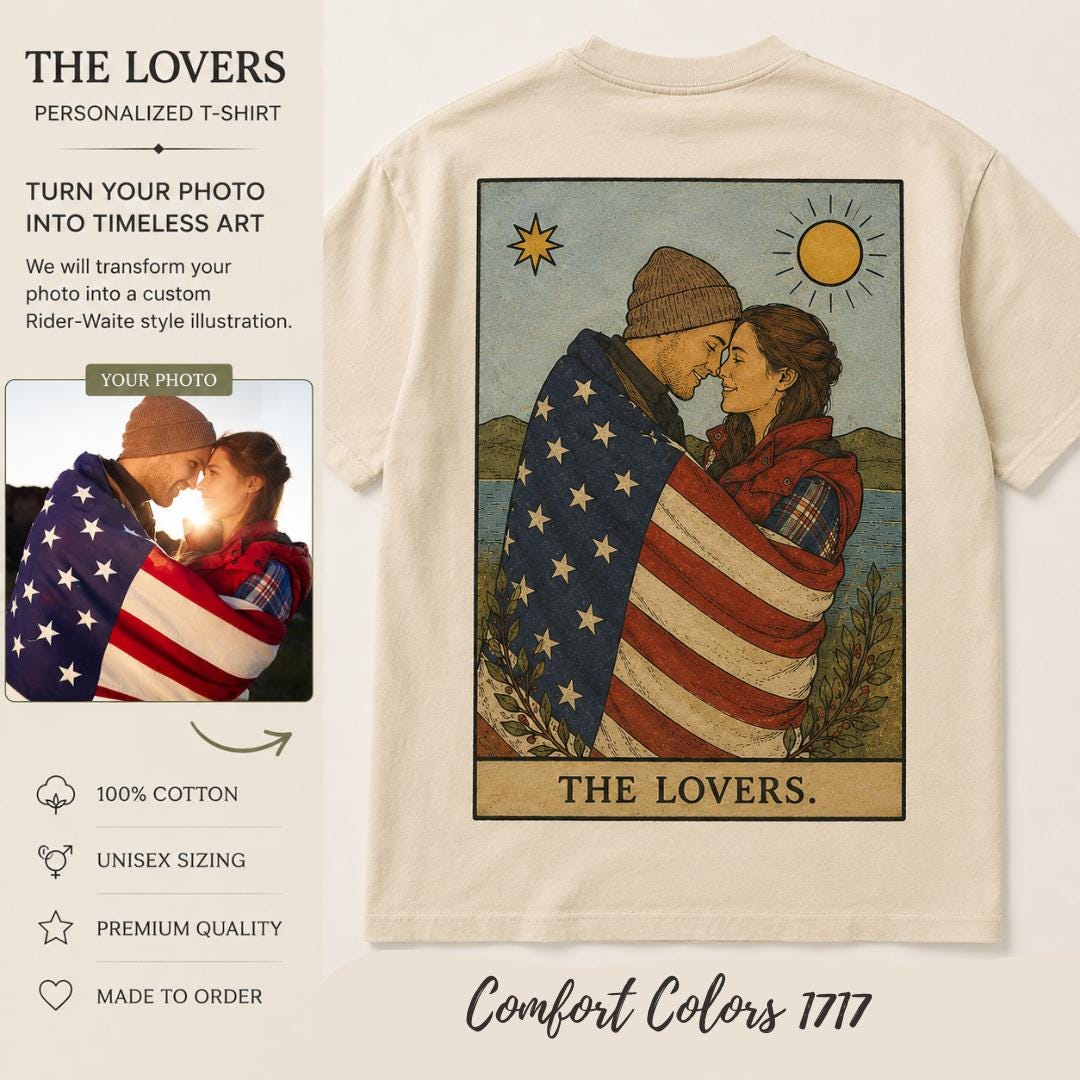 Couple Photo Lovers Tarot Custom T Shirt