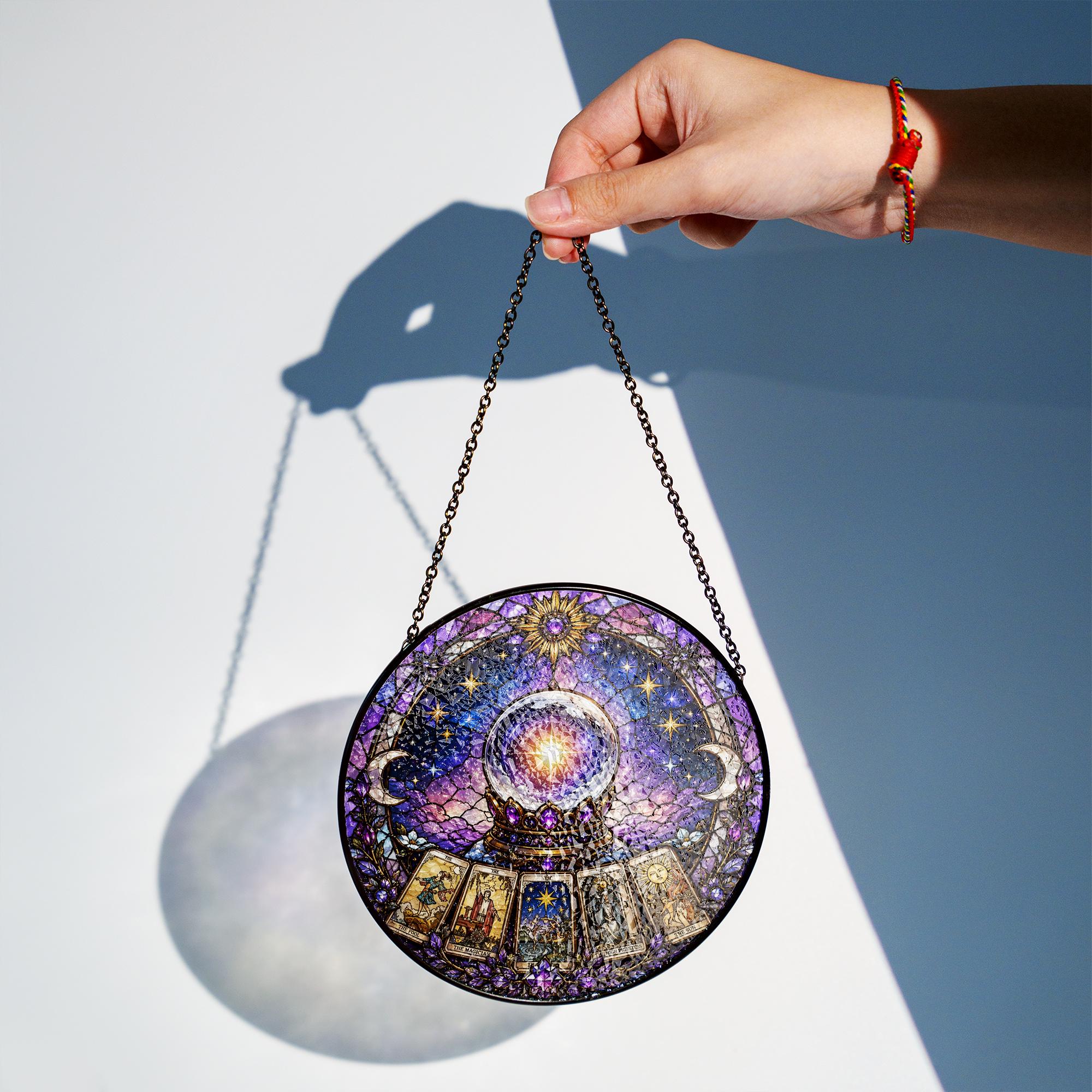 Mystic Crystal Ball Celestial Tarot Suncatcher - Image 3