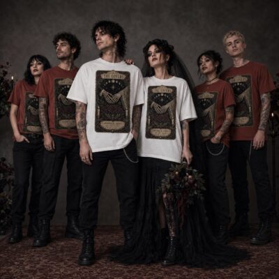 Alternative view of Gothic Bride Lovers Tarot Custom T Shirt