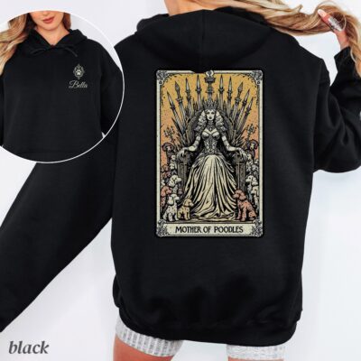 Gothic Poodle Floral Tarot Custom Hoodie