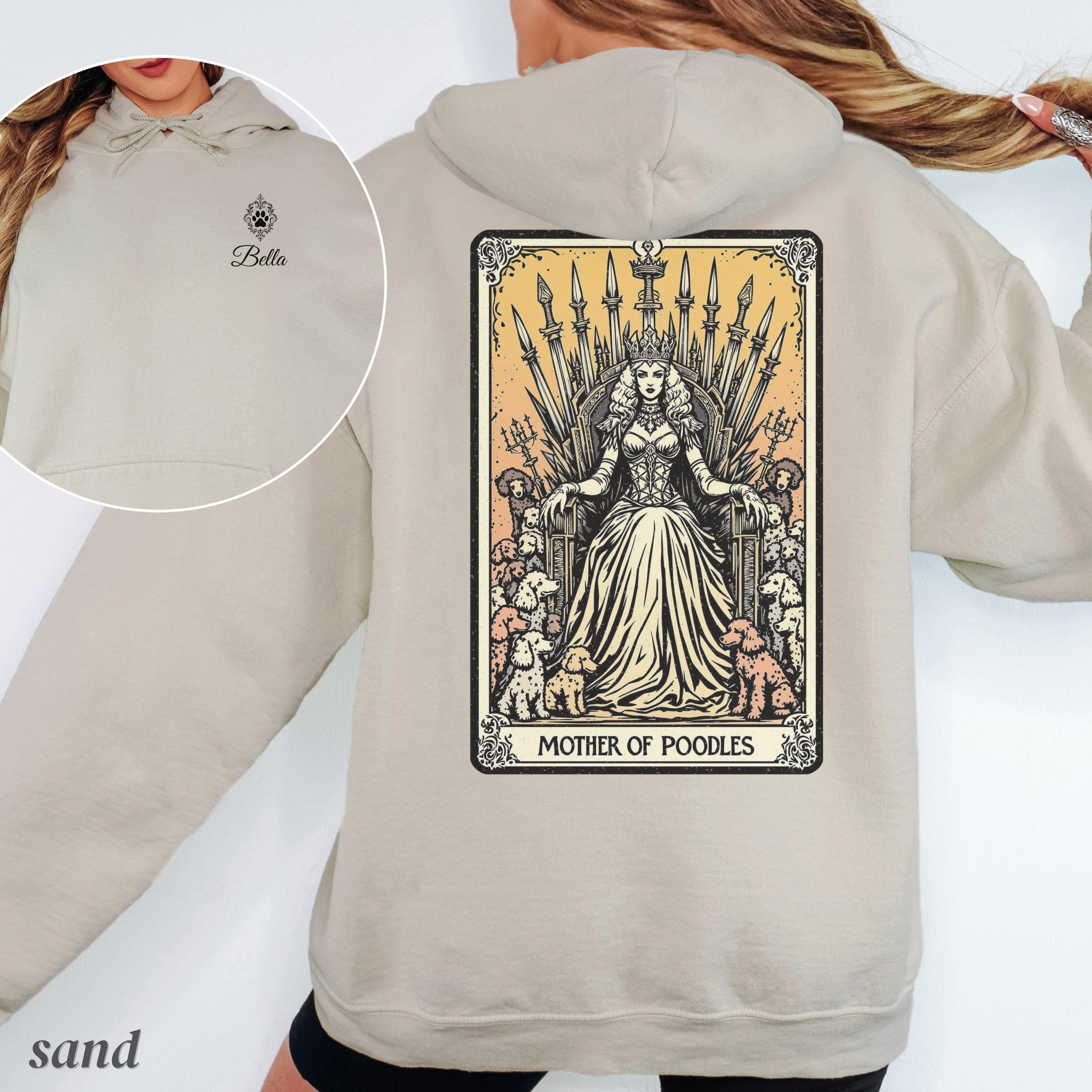 Gothic Poodle Floral Tarot Custom Hoodie - Image 2