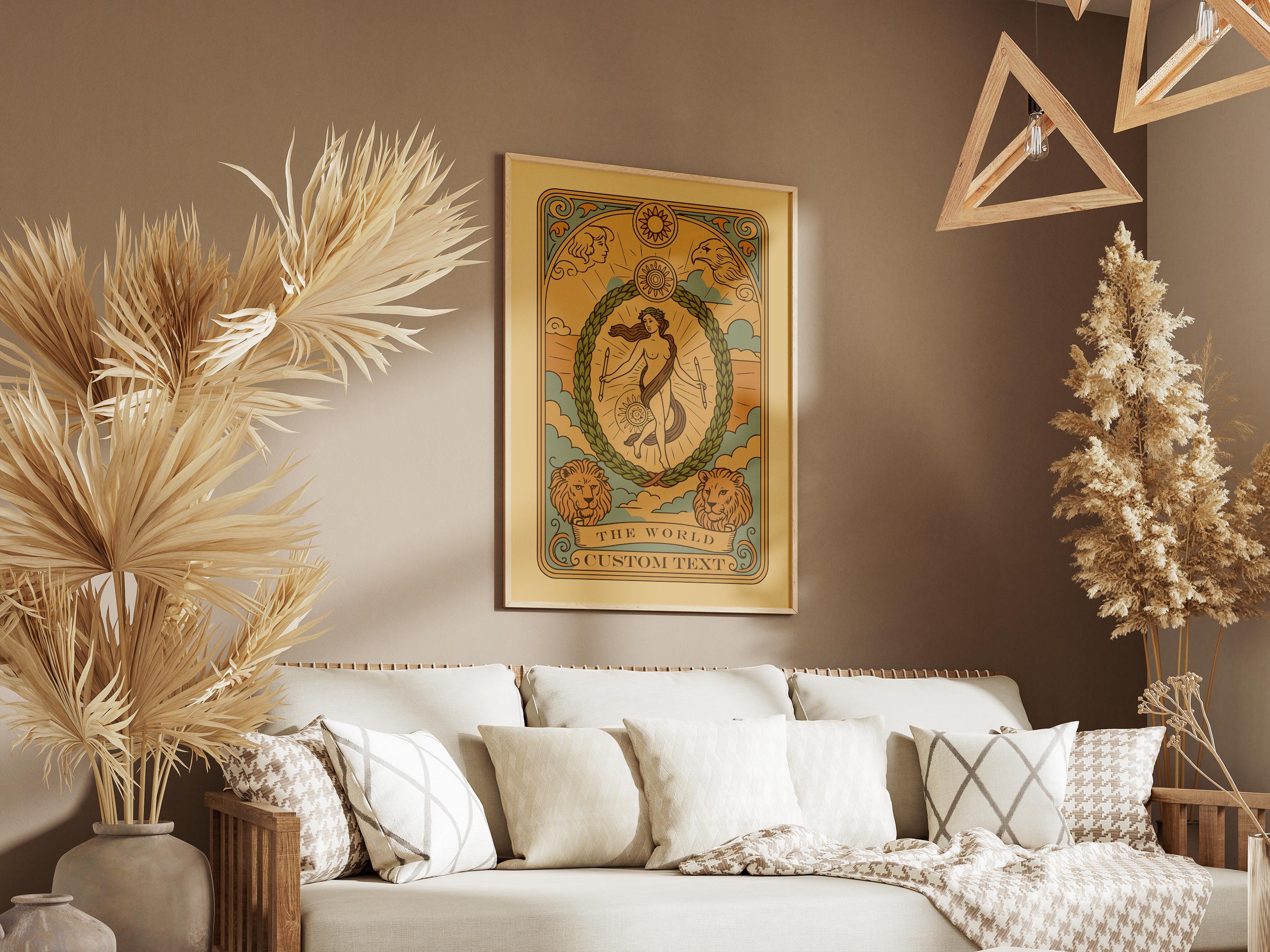 Vintage The World Astrology Custom Tarot Wall Art - Image 3