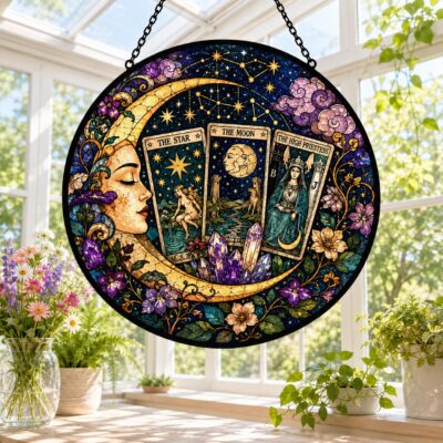 Mystical Moon Crystal Tarot Window Suncatcher