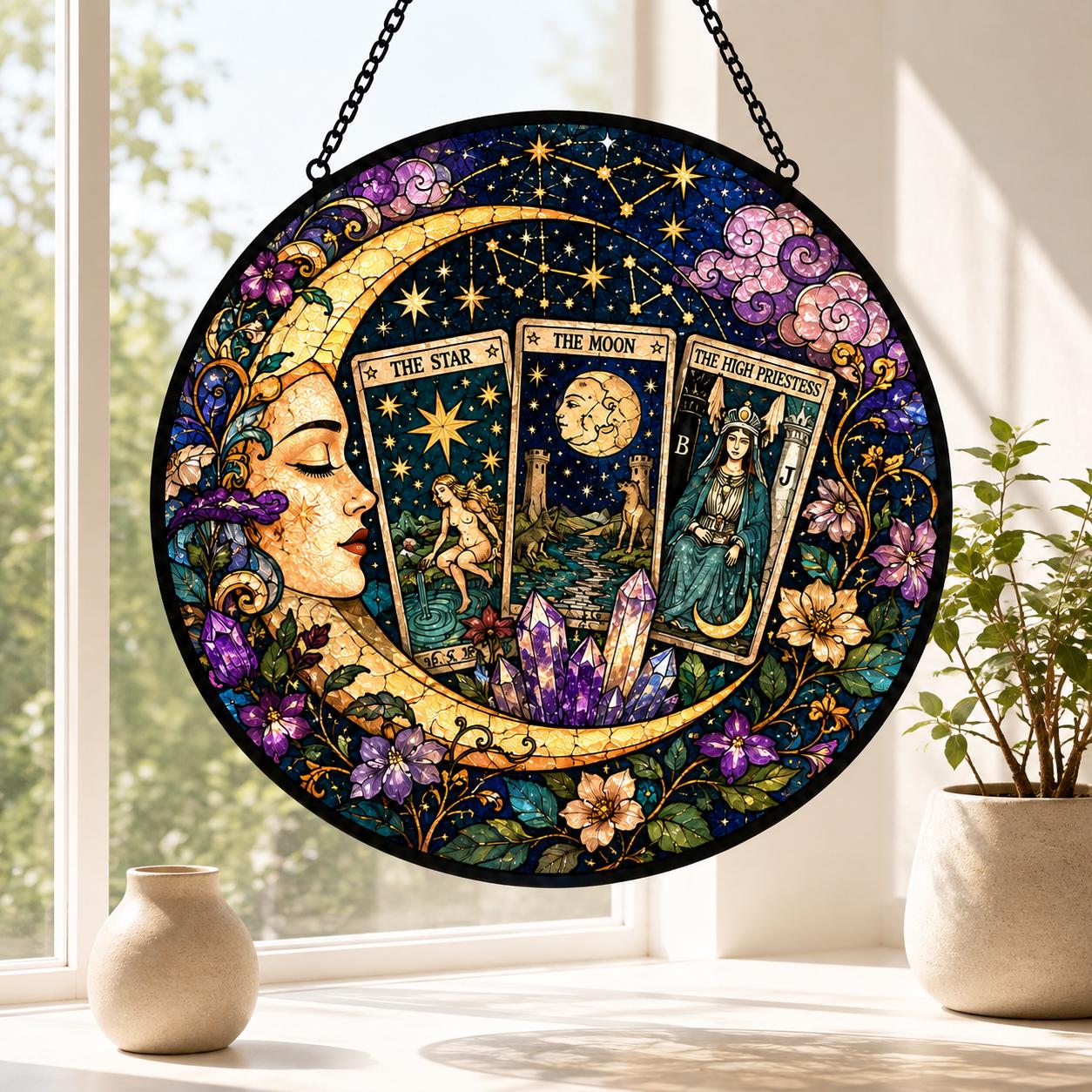 Mystical Moon Crystal Tarot Window Suncatcher - Image 2