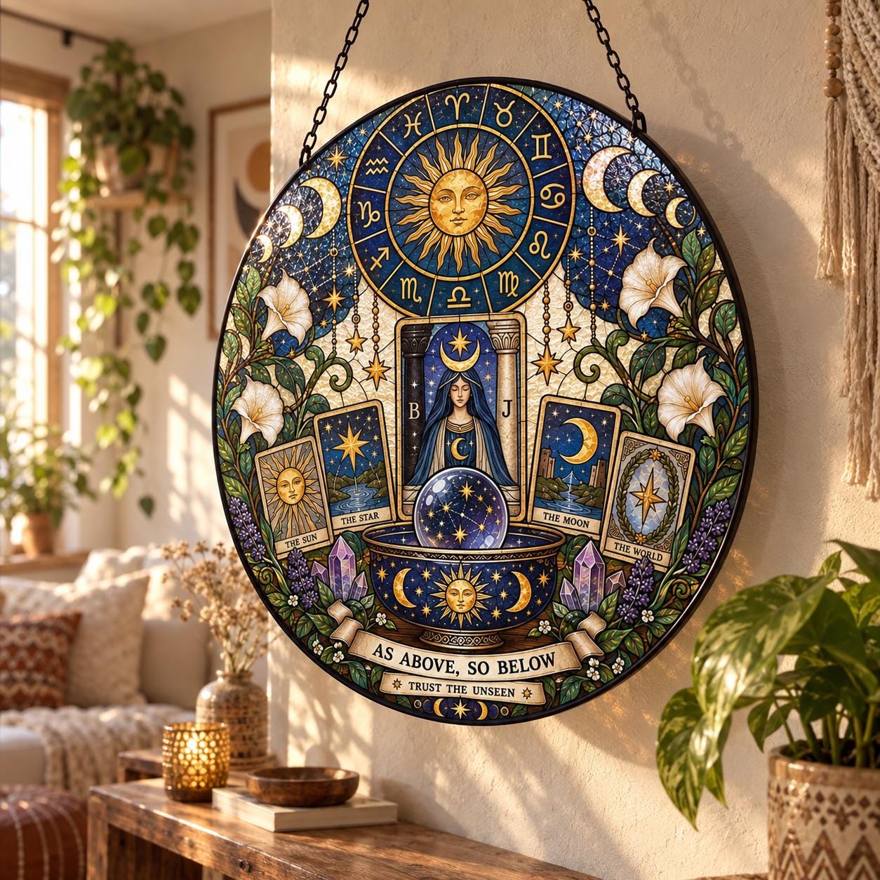 Zodiac Astrology Celestial Tarot Window Suncatcher - Image 4