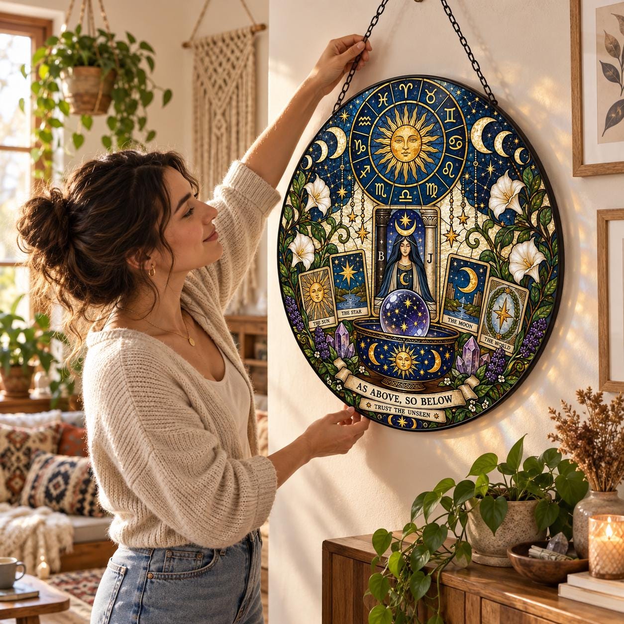 Zodiac Astrology Celestial Tarot Window Suncatcher - Image 3