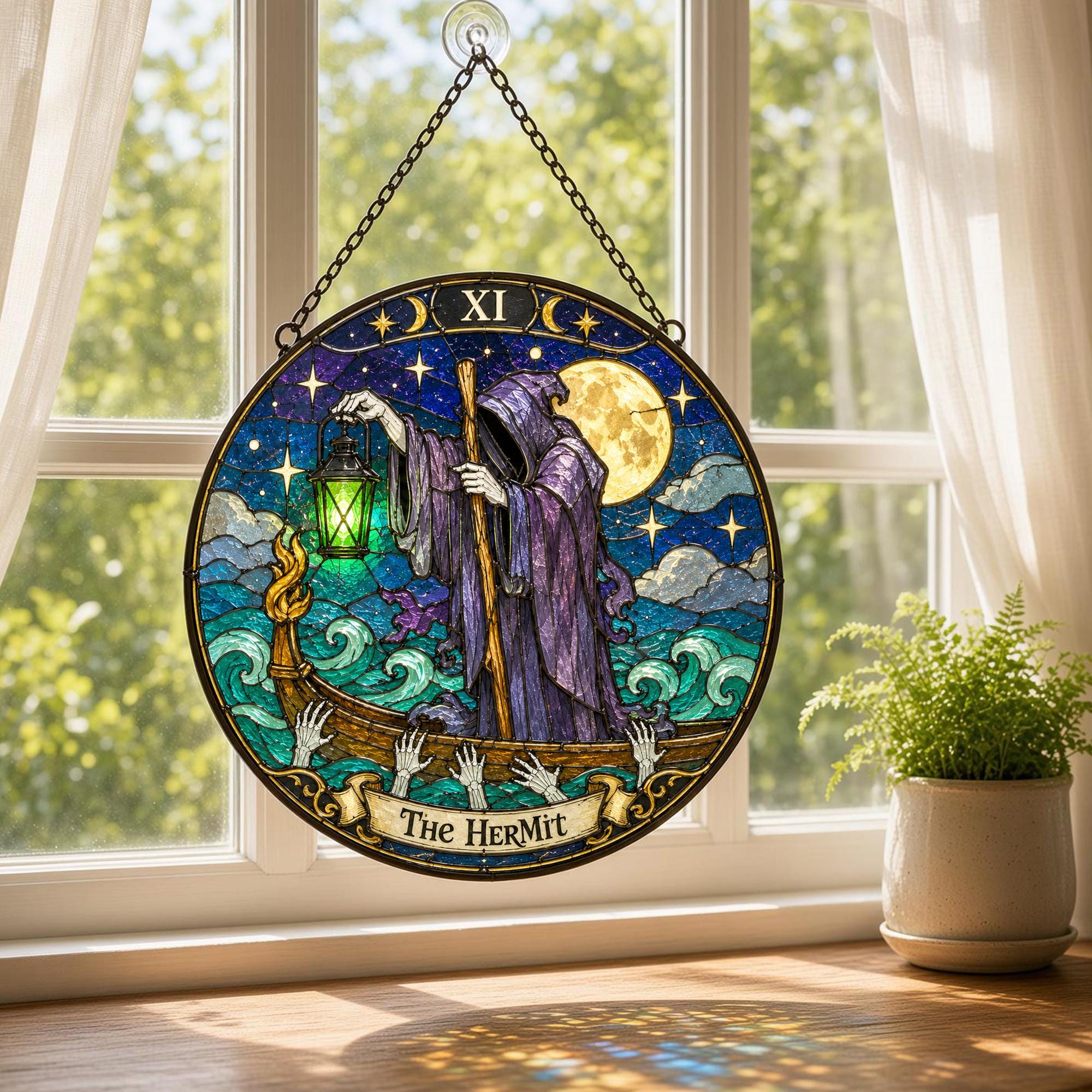 The Hermit Grim Reaper Gothic Suncatcher