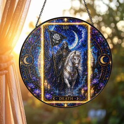 Death Major Arcana Gothic Tarot Suncatcher
