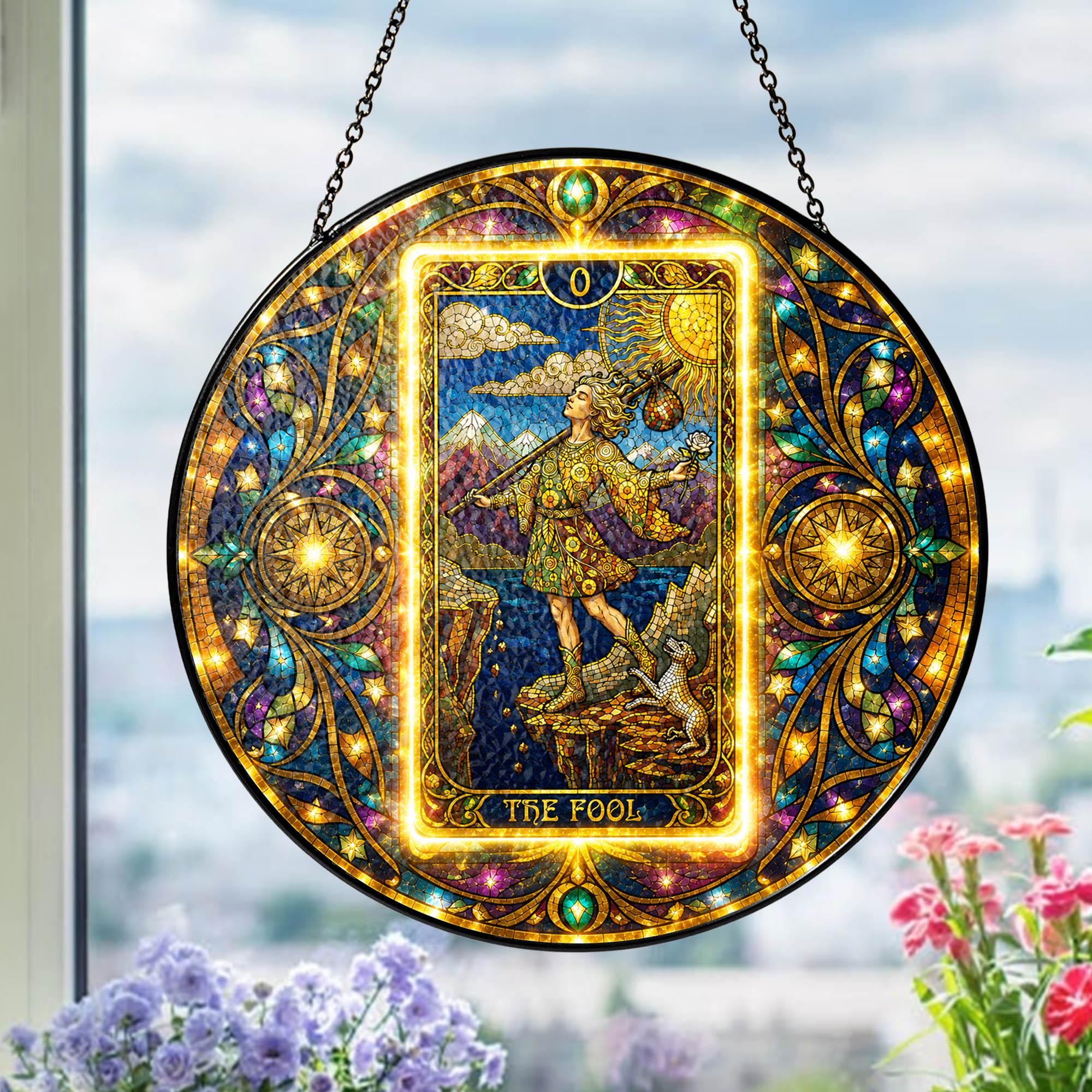 The Fool New Beginnings Tarot Suncatcher