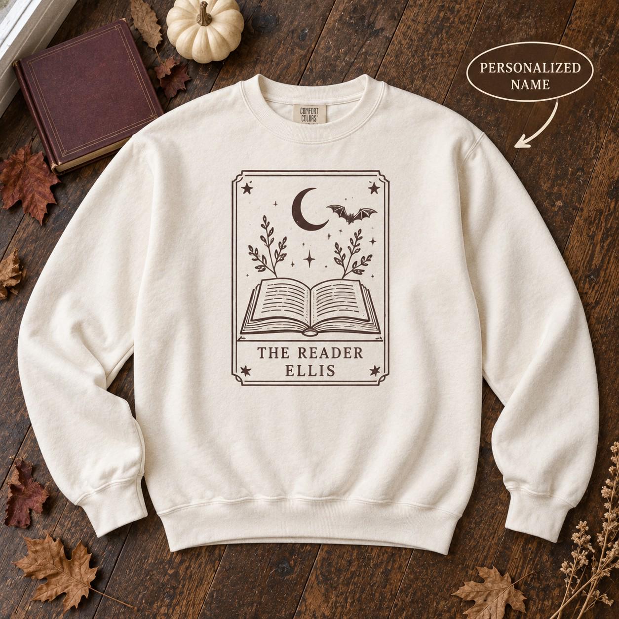 Witch Cat Moon Pumpkin Custom Sweatshirt - Image 2