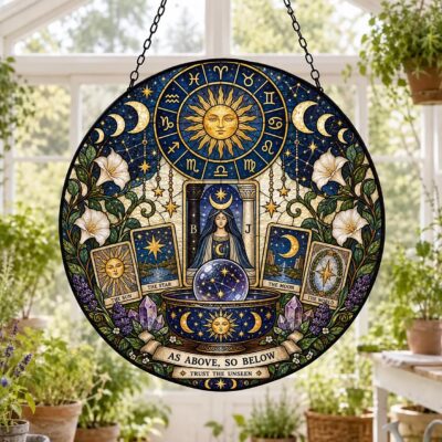 Zodiac Astrology Celestial Tarot Window Suncatcher