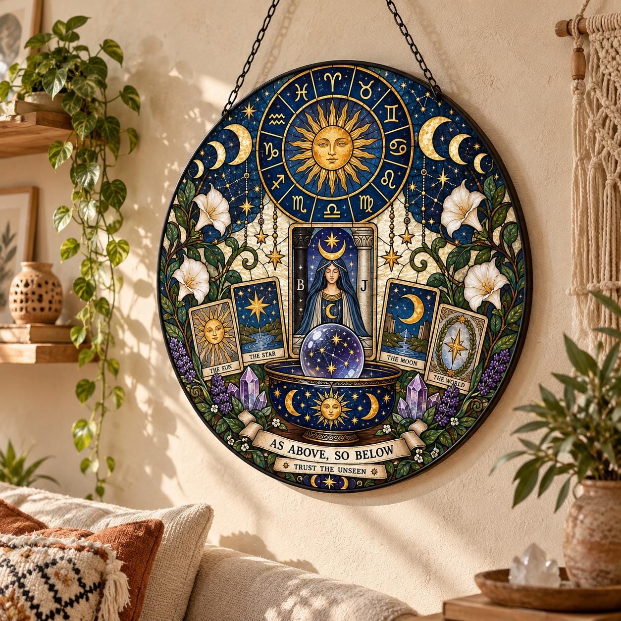Zodiac Astrology Celestial Tarot Window Suncatcher - Image 2