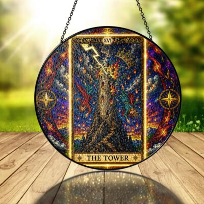 The Tower Major Arcana Tarot Suncatcher