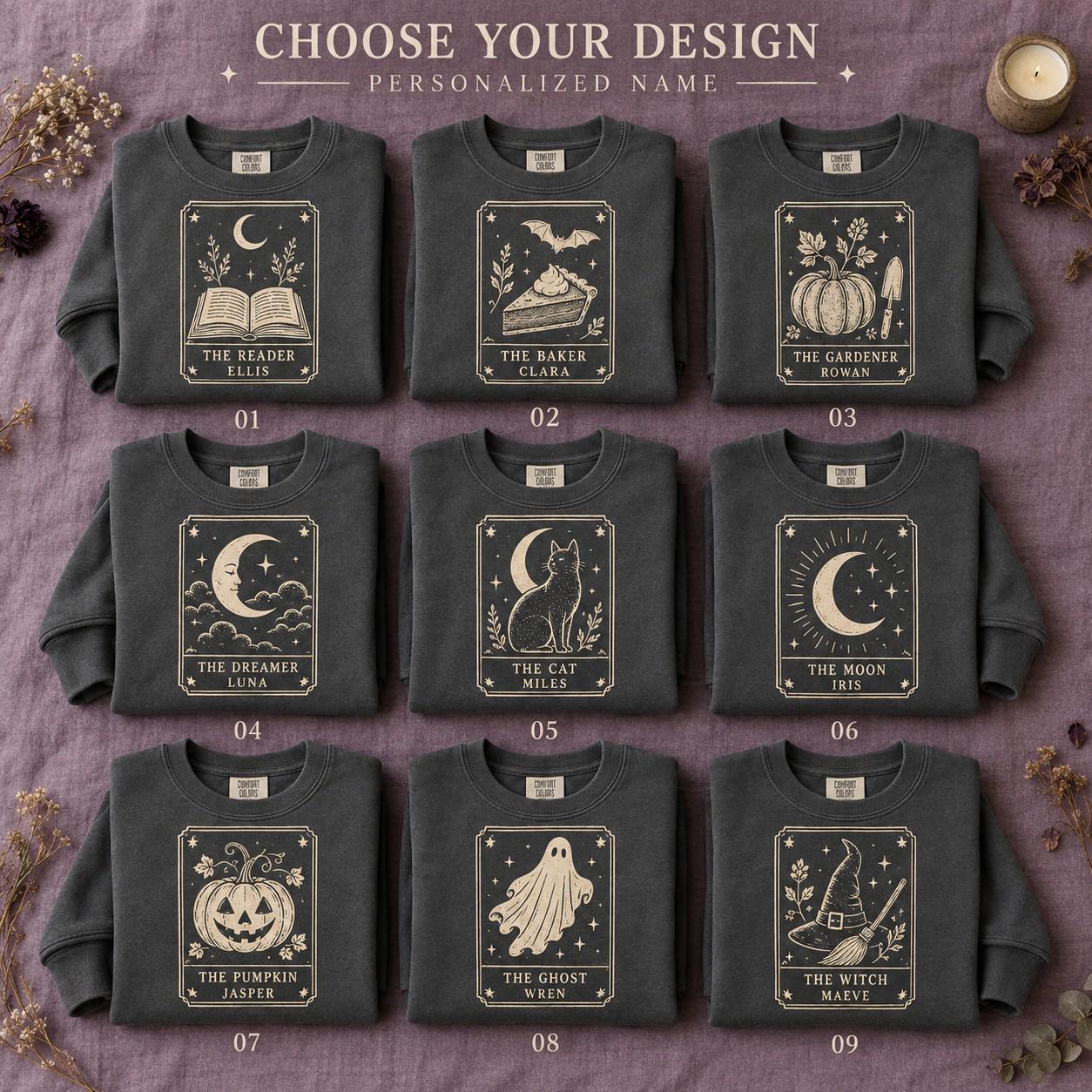 Witch Cat Moon Pumpkin Custom Sweatshirt - Image 6