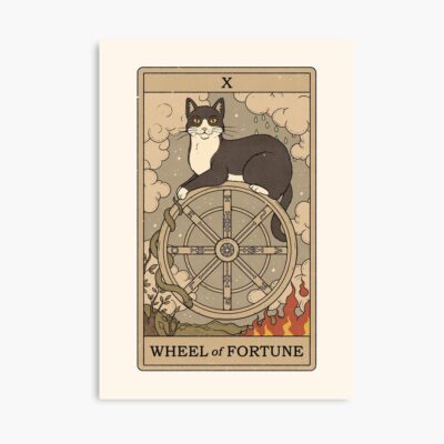 Wheel Of Fortune Cats Tarot Design Poster