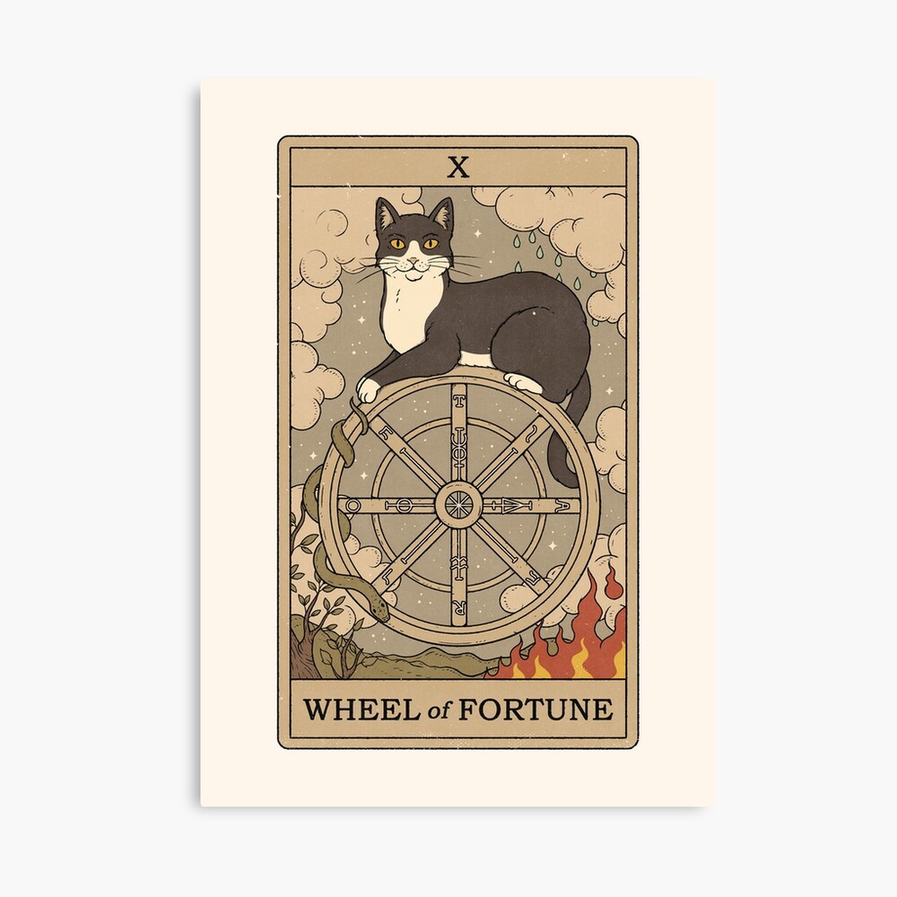 Wheel Of Fortune Cats Tarot Design Poster