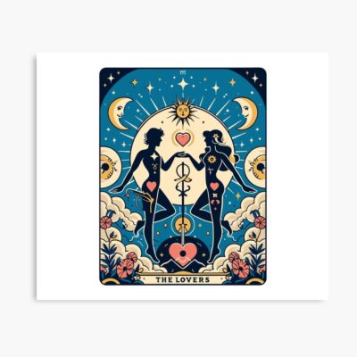 The Lovers Classic Tarot Design Poster