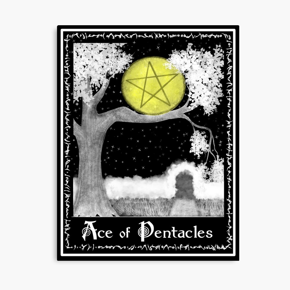 Ace Of Pentacles Witchcraft Tarot Design Poster