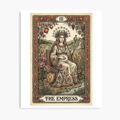 The Empress Peony Botanical Tarot Design Poster