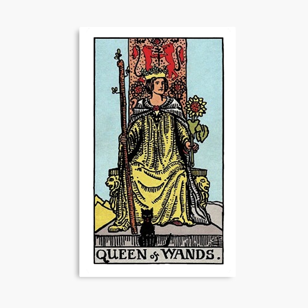 Queen Of Wands Classic Tarot Design Poster