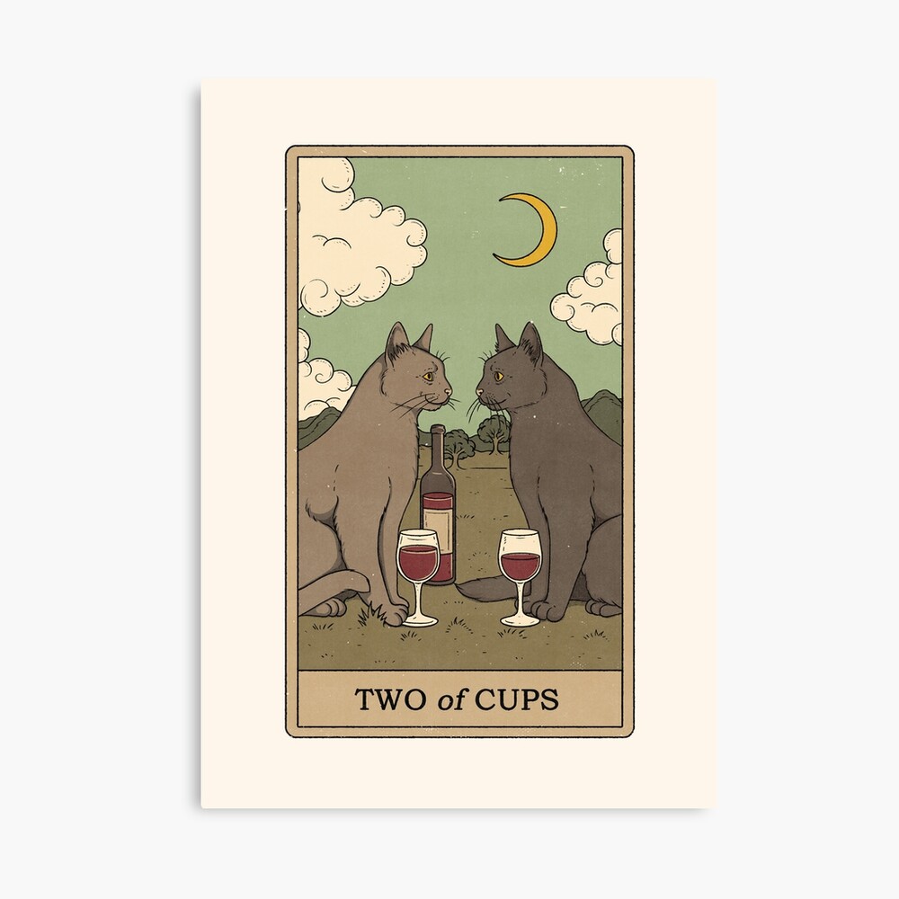 Two Of Cups Mystic Tarot Design Poster