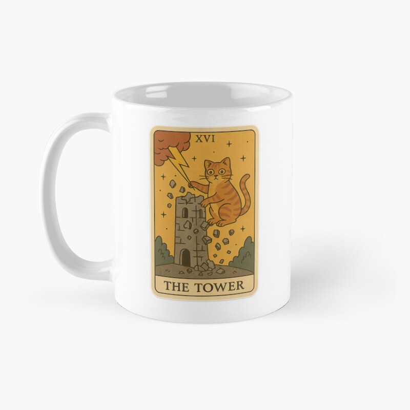 The Tower Cat Tarot Design Mug - Image 2