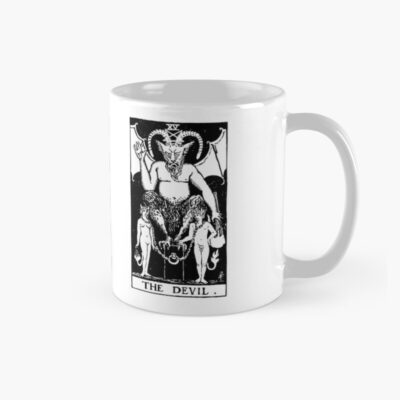 The Devil Black White Tarot Design Mug