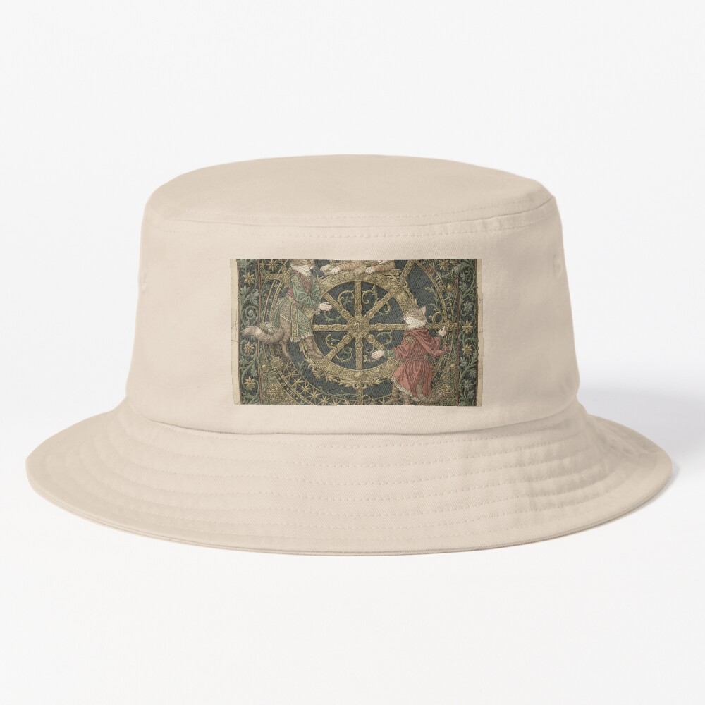 Wheel Of Fortune Cat Tarot Design Bucket Hat