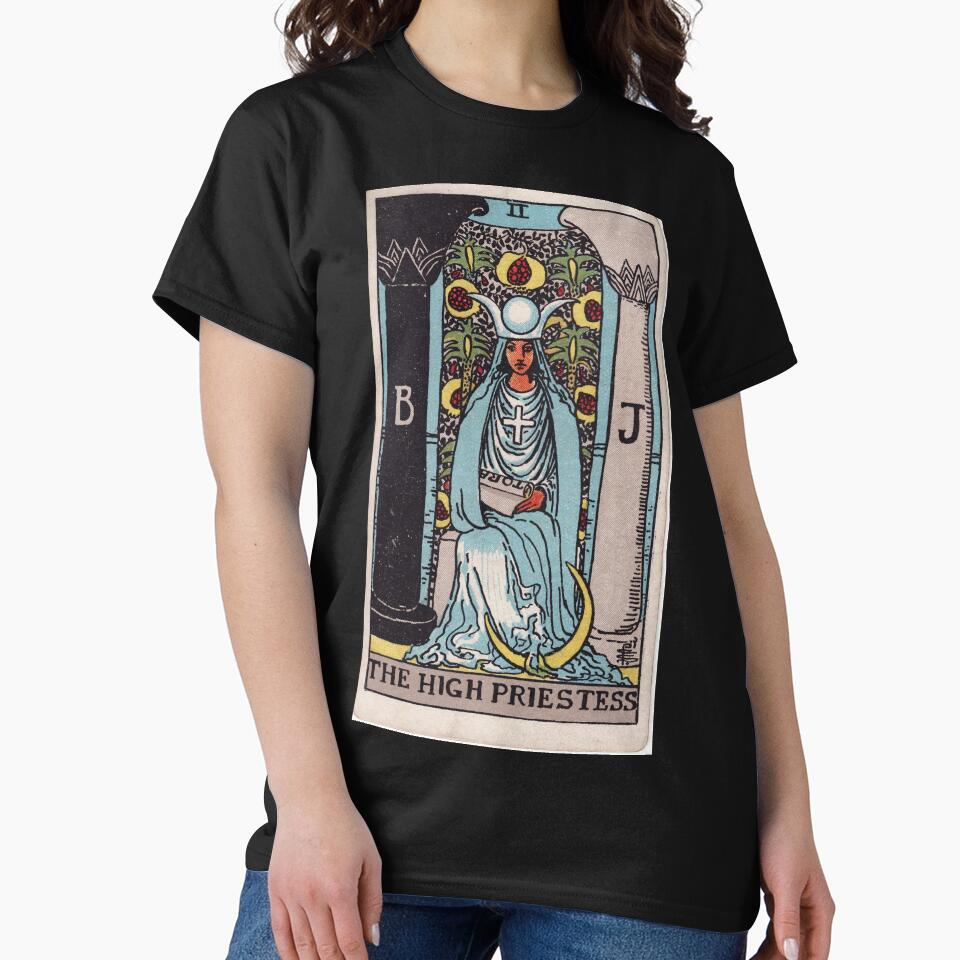 The High Priestess Mystic Tarot Design T-shirt - Image 2