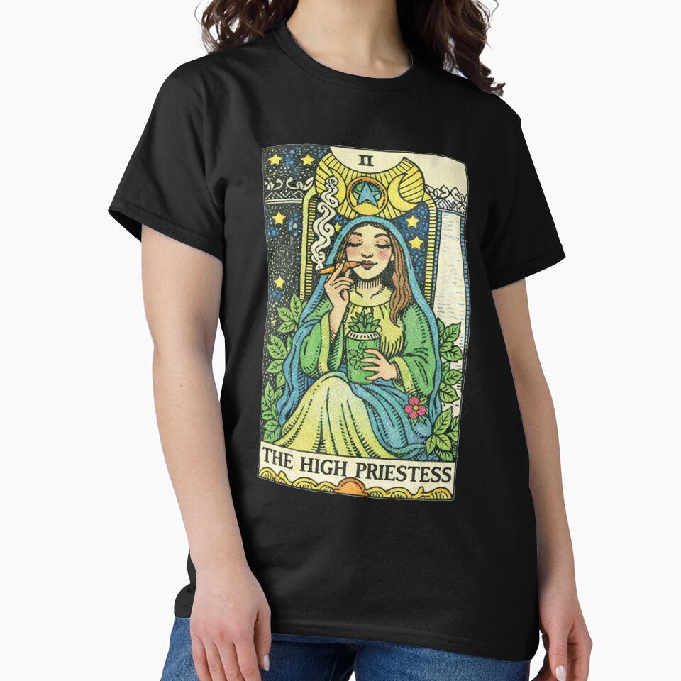 The High Priestess Classic Tarot Design T-shirt - Image 2