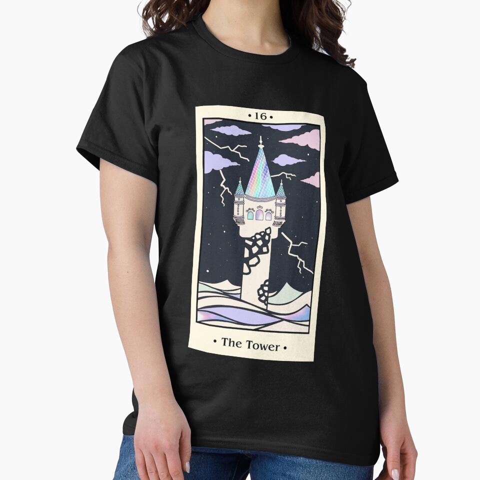 The Tower Tarot Arcana Design T-shirt - Image 2