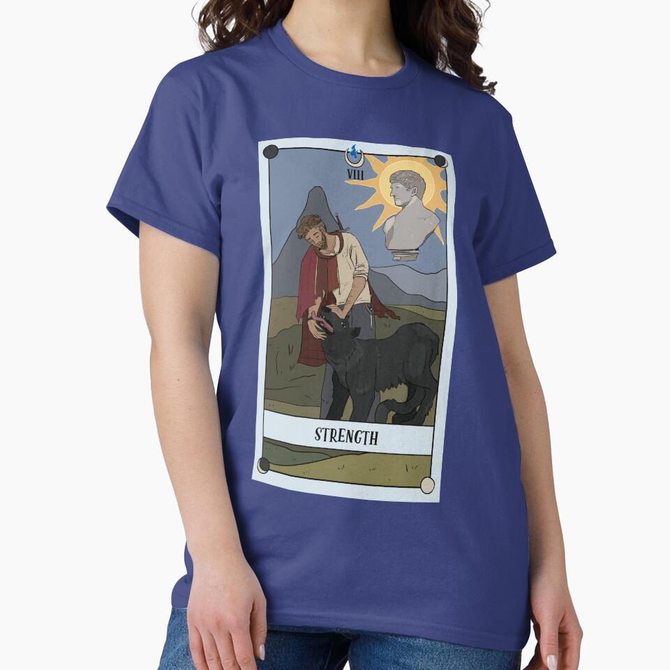 Strength Lunamand Tarot Mystic Design T-shirt - Image 4