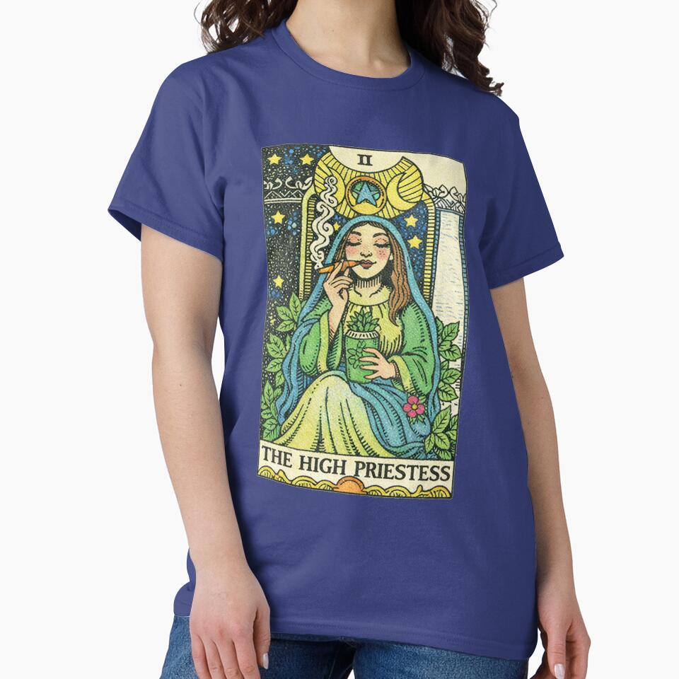 The High Priestess Classic Tarot Design T-shirt - Image 4