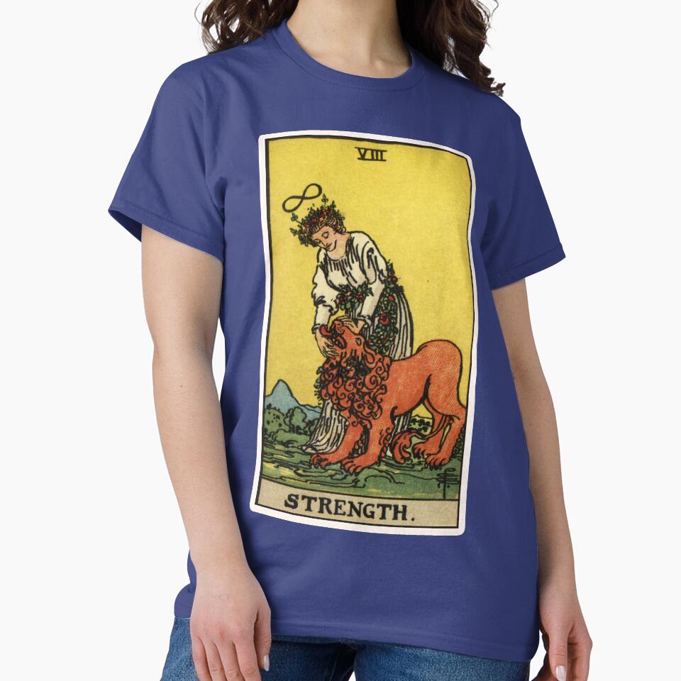 Strength Viii Tarot Arcana Design T-shirt - Image 4