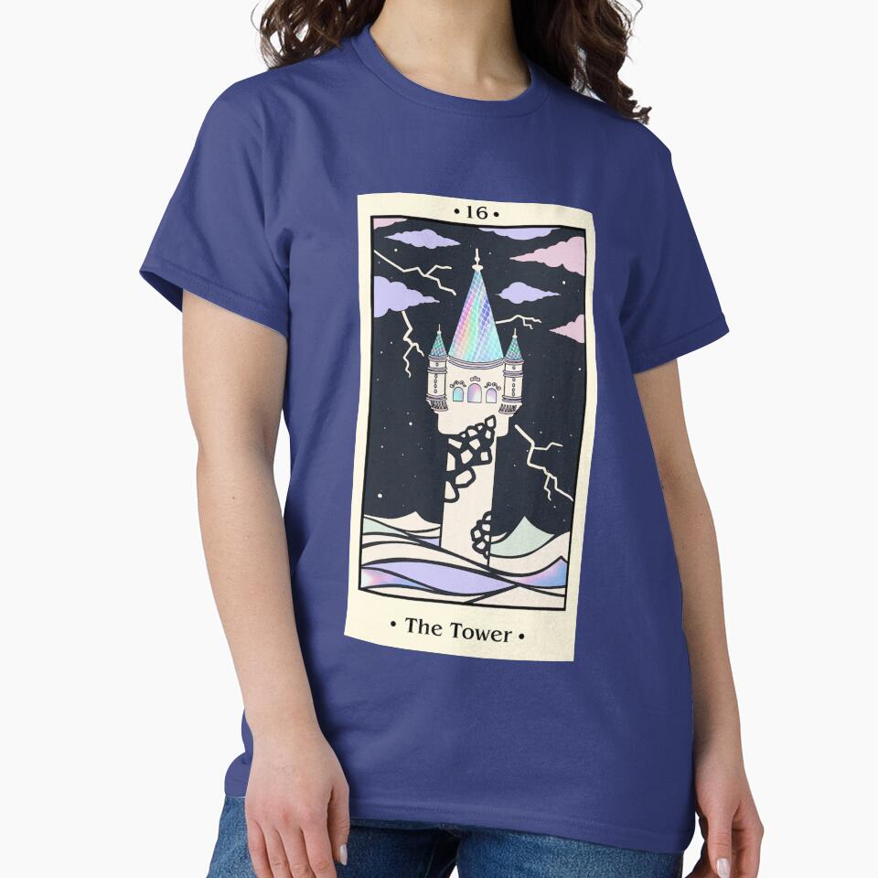 The Tower Tarot Arcana Design T-shirt - Image 4