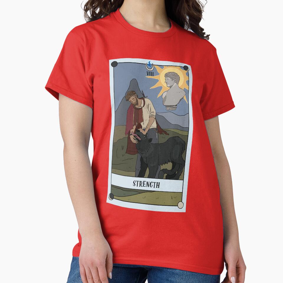 Strength Lunamand Tarot Mystic Design T-shirt - Image 5