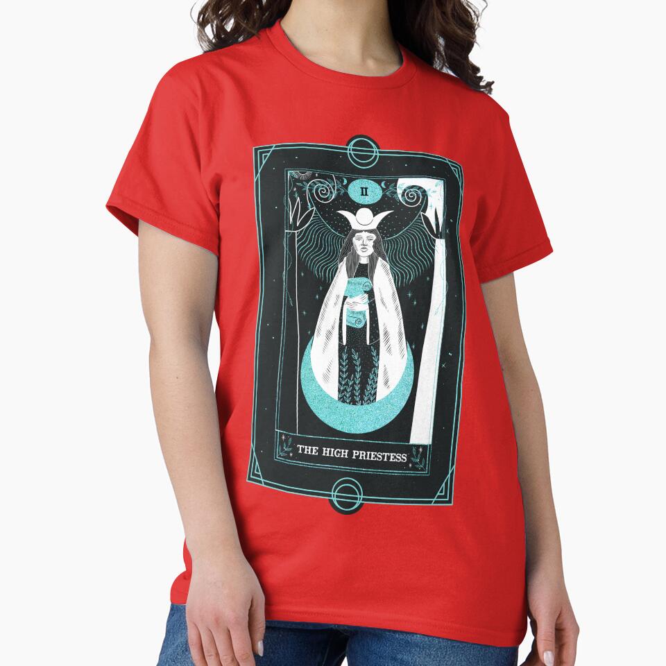 The High Priestess Tarot Arcana Design T-shirt - Image 5