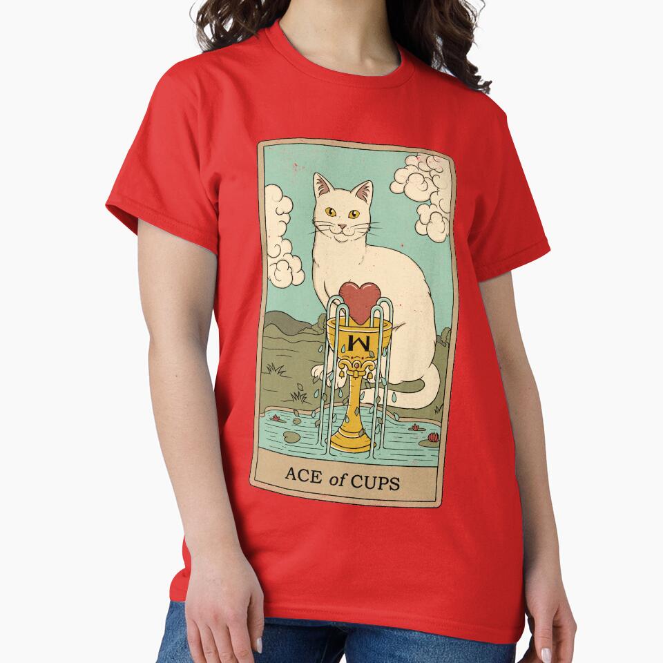Ace Of Cups Tarot Design T-shirt - Image 6
