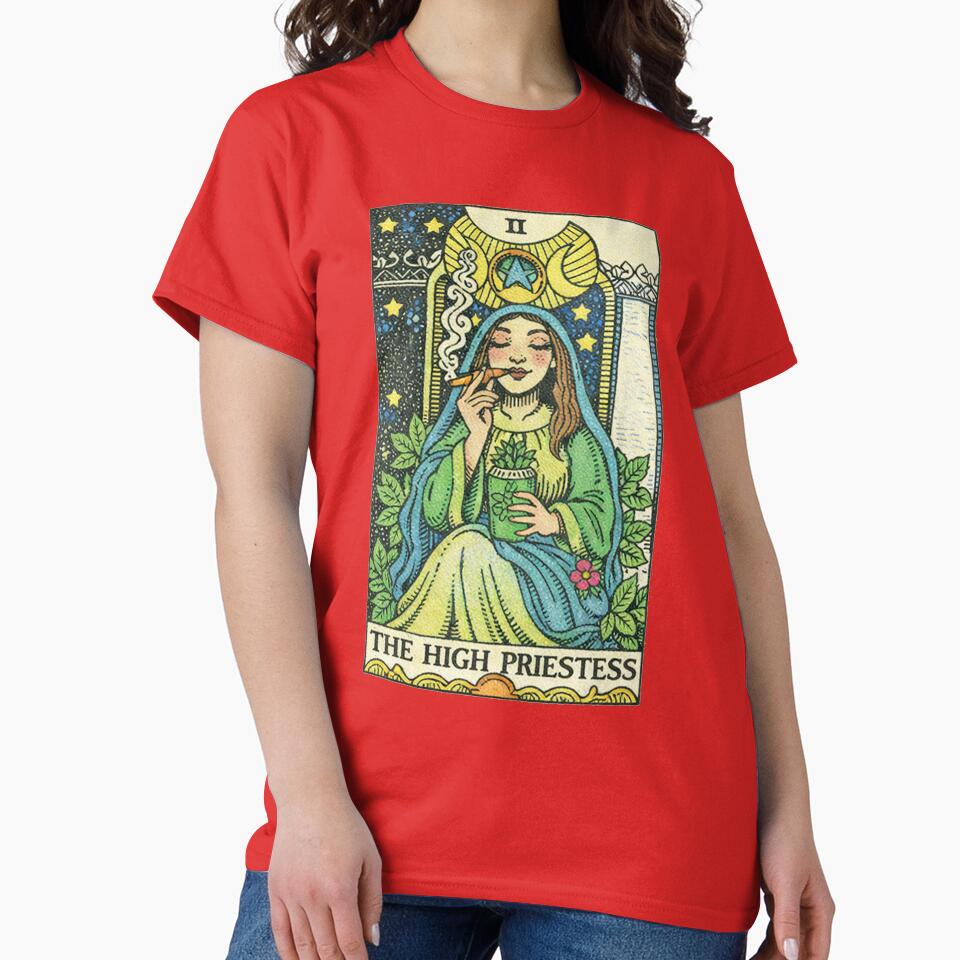 The High Priestess Classic Tarot Design T-shirt - Image 5