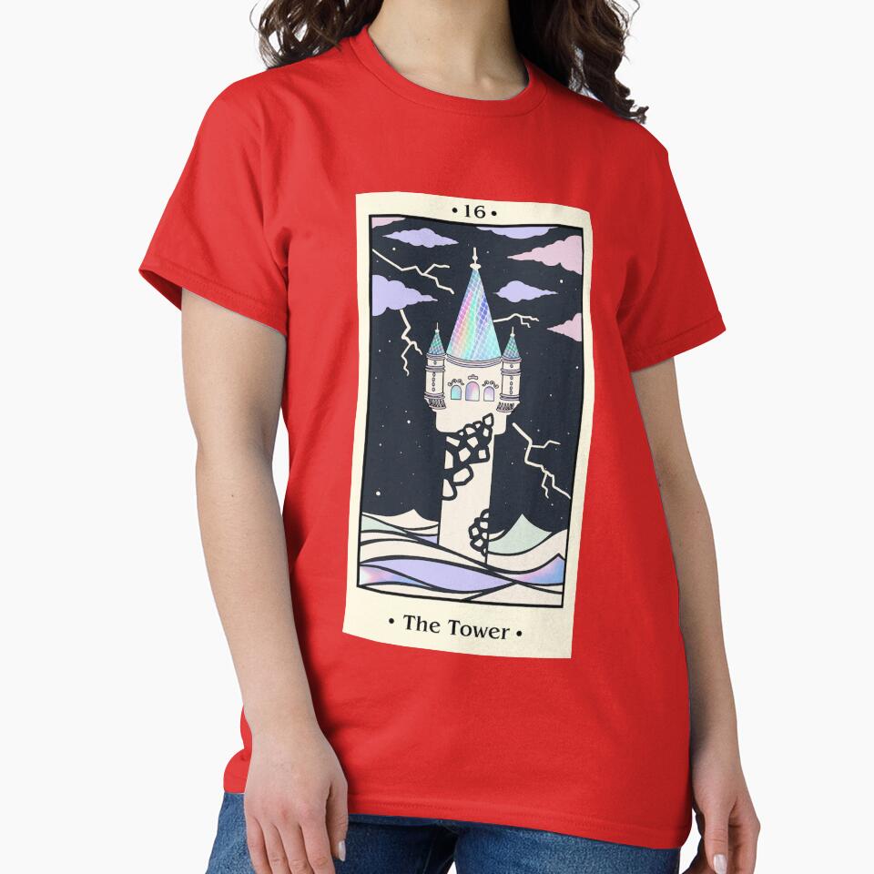 The Tower Tarot Arcana Design T-shirt - Image 5