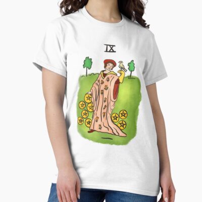Nine Of Pentacles Arcana Design T-shirt