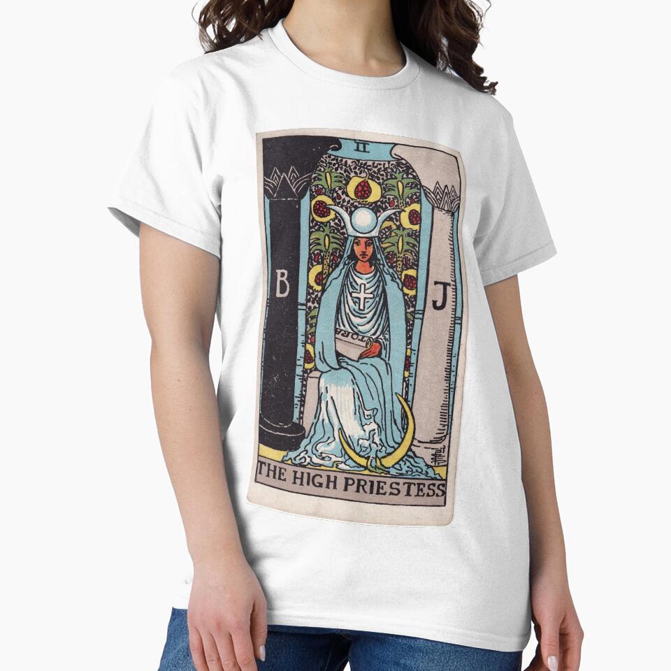 The High Priestess Mystic Tarot Design T-shirt