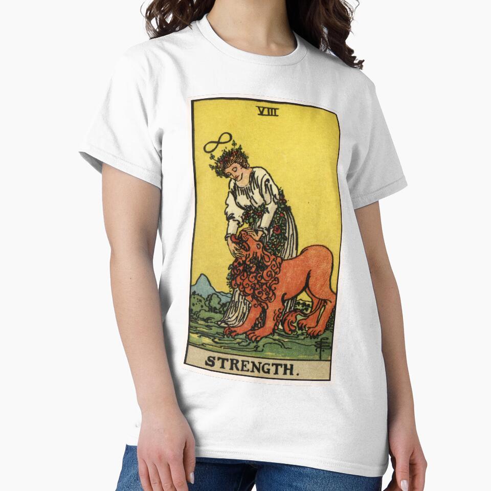 Strength Viii Tarot Arcana Design T-shirt - Image 2