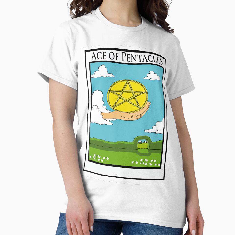 Ace Of Pentacles Tarot Design T-shirt - Image 2
