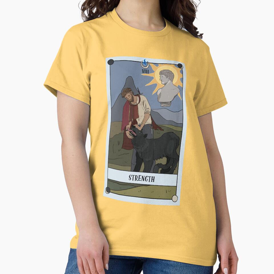 Strength Lunamand Tarot Mystic Design T-shirt - Image 6