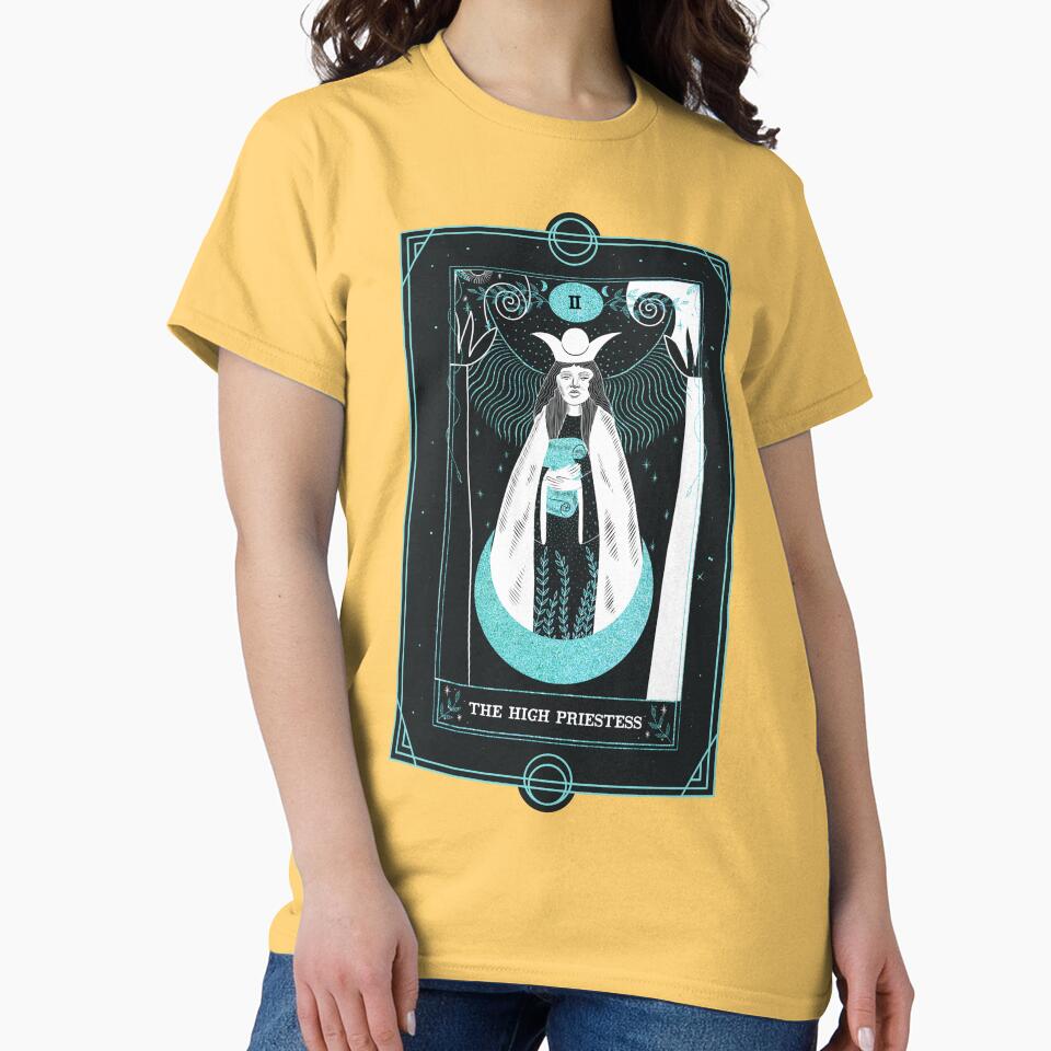 The High Priestess Tarot Arcana Design T-shirt - Image 6