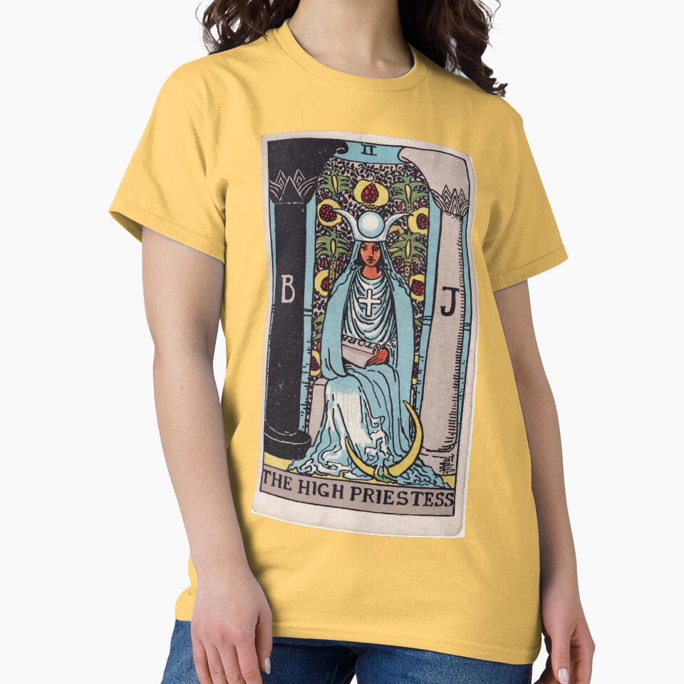 The High Priestess Mystic Tarot Design T-shirt - Image 6
