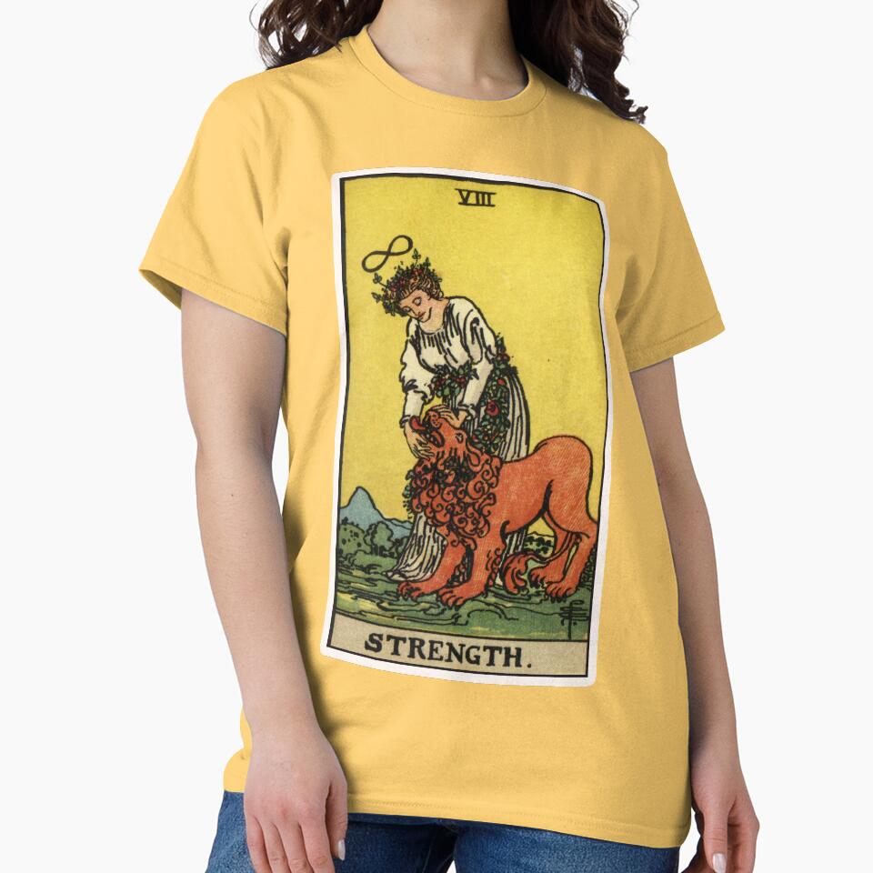 Strength Viii Tarot Arcana Design T-shirt - Image 6